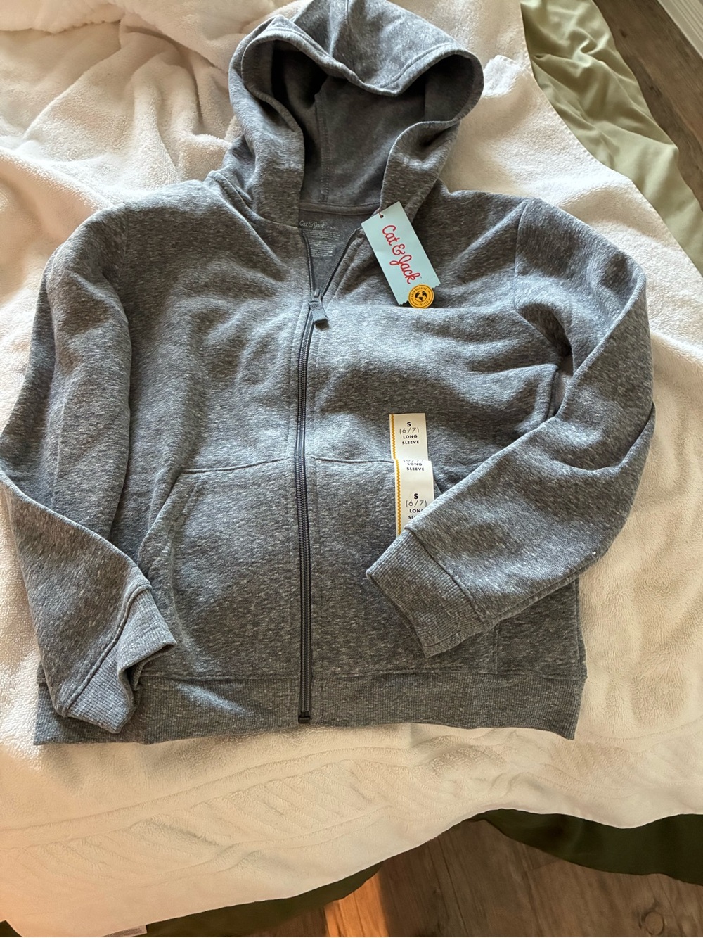 Cat & Jack Heather Gray Full-Zip Hoodie